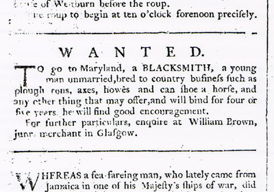 Indentured blacksmith